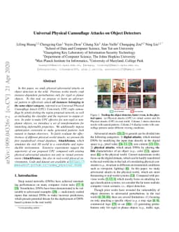 Universal Physical Camouflage Attacks on Object Detectors