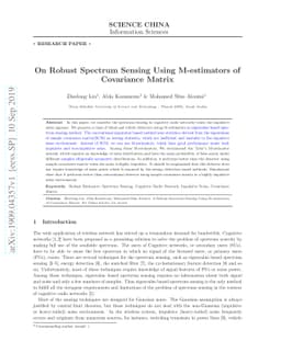 On Robust Spectrum Sensing Using M-estimators of Covariance Matrix