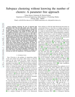 Subspace clustering without knowing the number of clusters: A parameter
  free approach