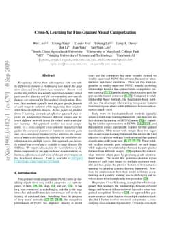 Cross-X Learning for Fine-Grained Visual Categorization