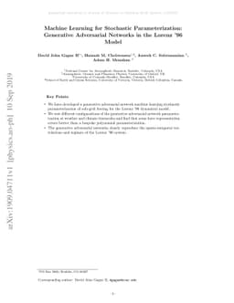 Machine Learning for Stochastic Parameterization: Generative Adversarial
  Networks in the Lorenz '96 Model