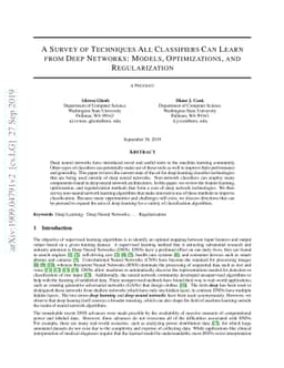 A Survey of Techniques All Classifiers Can Learn from Deep Networks:
  Models, Optimizations, and Regularization