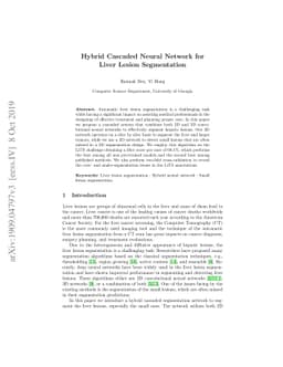 Hybrid Cascaded Neural Network for Liver Lesion Segmentation