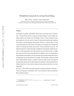 Probabilistic framework for solving Visual Dialog