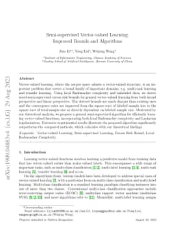 Semi-supervised Vector-valued Learning: Improved Bounds and Algorithms