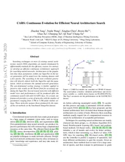 CARS: Continuous Evolution for Efficient Neural Architecture Search