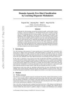 Domain-Agnostic Few-Shot Classification by Learning Disparate Modulators