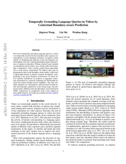 Temporally Grounding Language Queries in Videos by Contextual
  Boundary-aware Prediction