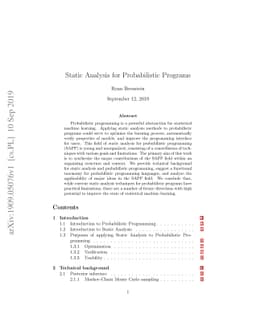 Static Analysis for Probabilistic Programs