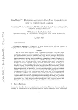 PaccMann$^{RL}$: Designing anticancer drugs from transcriptomic data via
  reinforcement learning