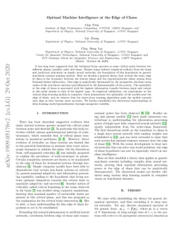 Optimal Machine Intelligence at the Edge of Chaos