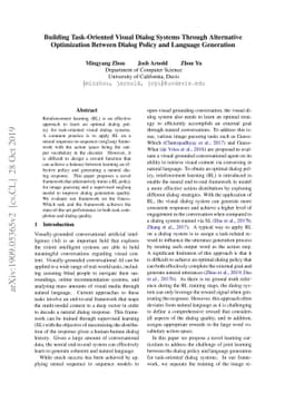 Building Task-Oriented Visual Dialog Systems Through Alternative
  Optimization Between Dialog Policy and Language Generation