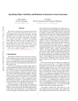 Specifying Object Attributes and Relations in Interactive Scene
  Generation