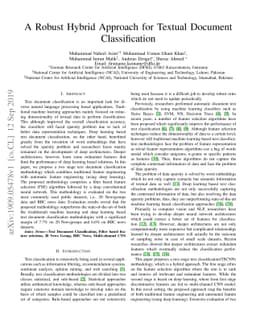 A Robust Hybrid Approach for Textual Document Classification