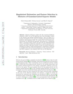 Regularized Estimation and Feature Selection in Mixtures of
  Gaussian-Gated Experts Models