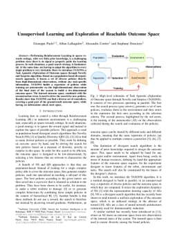 Unsupervised Learning and Exploration of Reachable Outcome Space