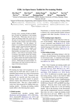UER: An Open-Source Toolkit for Pre-training Models