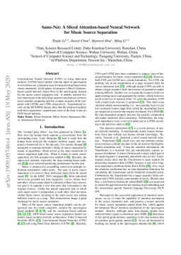 Sams-Net: A Sliced Attention-based Neural Network for Music Source
  Separation