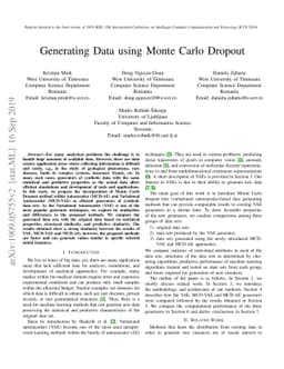 Generating Data using Monte Carlo Dropout