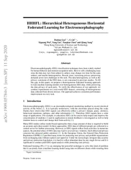 HHHFL: Hierarchical Heterogeneous Horizontal Federated Learning for
  Electroencephalography
