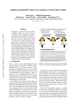 Finding Generalizable Evidence by Learning to Convince Q&A Models