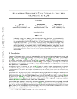 Analysis of Regression Tree Fitting Algorithms in Learning to Rank