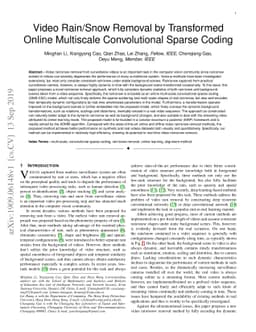 Video Rain/Snow Removal by Transformed Online Multiscale Convolutional
  Sparse Coding