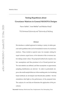 Testing Hypotheses about Covariance Matrices in General MANOVA Designs
