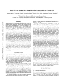 End-to-End Neural Speaker Diarization with Self-attention