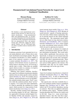 Parameterized Convolutional Neural Networks for Aspect Level Sentiment
  Classification