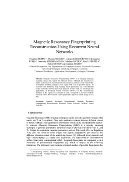 Magnetic Resonance Fingerprinting Reconstruction Using Recurrent Neural
  Networks
