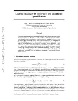 Learned imaging with constraints and uncertainty quantification