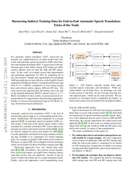 Harnessing Indirect Training Data for End-to-End Automatic Speech
  Translation: Tricks of the Trade