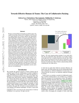 Towards Effective Human-AI Teams: The Case of Collaborative Packing