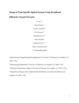 Design of Task-Specific Optical Systems Using Broadband Diffractive
  Neural Networks
