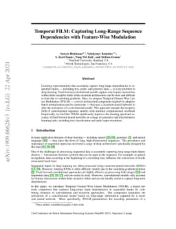 Temporal FiLM: Capturing Long-Range Sequence Dependencies with
  Feature-Wise Modulations