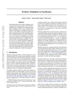 Predictive Multiplicity in Classification