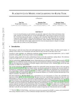 Plackett-Luce model for learning-to-rank task