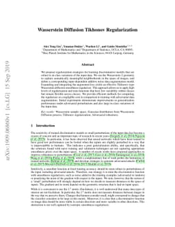 Wasserstein Diffusion Tikhonov Regularization