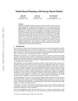 Model Based Planning with Energy Based Models
