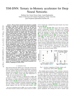 TiM-DNN: Ternary in-Memory accelerator for Deep Neural Networks