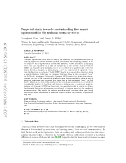 Empirical study towards understanding line search approximations for
  training neural networks