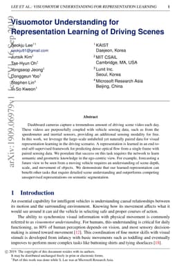 Visuomotor Understanding for Representation Learning of Driving Scenes