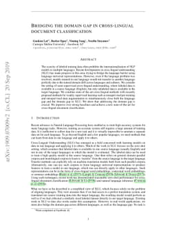 Bridging the domain gap in cross-lingual document classification