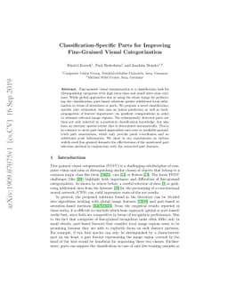 Classification-Specific Parts for Improving Fine-Grained Visual
  Categorization