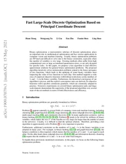 Fast Large-Scale Discrete Optimization Based on Principal Coordinate
  Descent