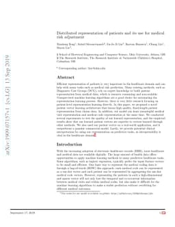 Distributed representation of patients and its use for medical cost
  prediction