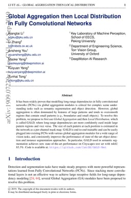 Global Aggregation then Local Distribution in Fully Convolutional
  Networks