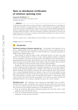 Note on distributed certification of minimum spanning trees