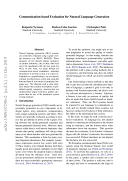 Communication-based Evaluation for Natural Language Generation